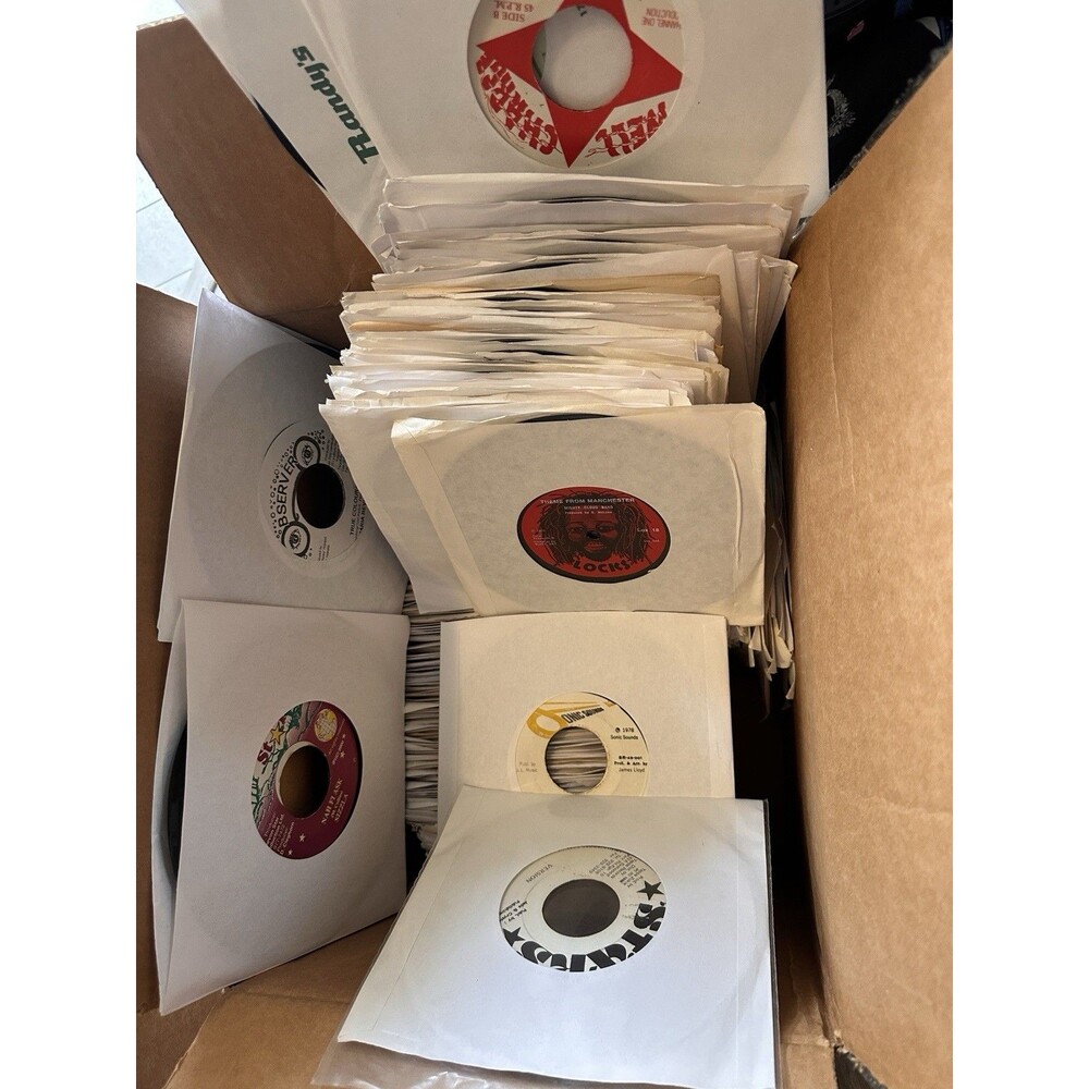 Lot Of 50 Random 45rpm REGGAE Vinyl Records From Jamaican Record Shop Closing!